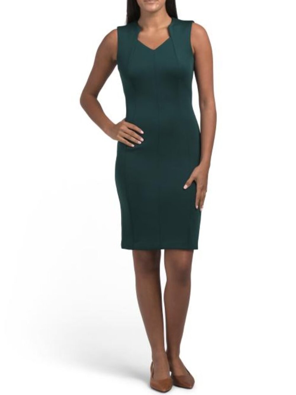 CALVIN KLEIN V-neck Mini Sheath Dress